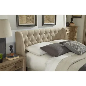 Levi Wingback Upholstered Headboard in Toast Linen Modus