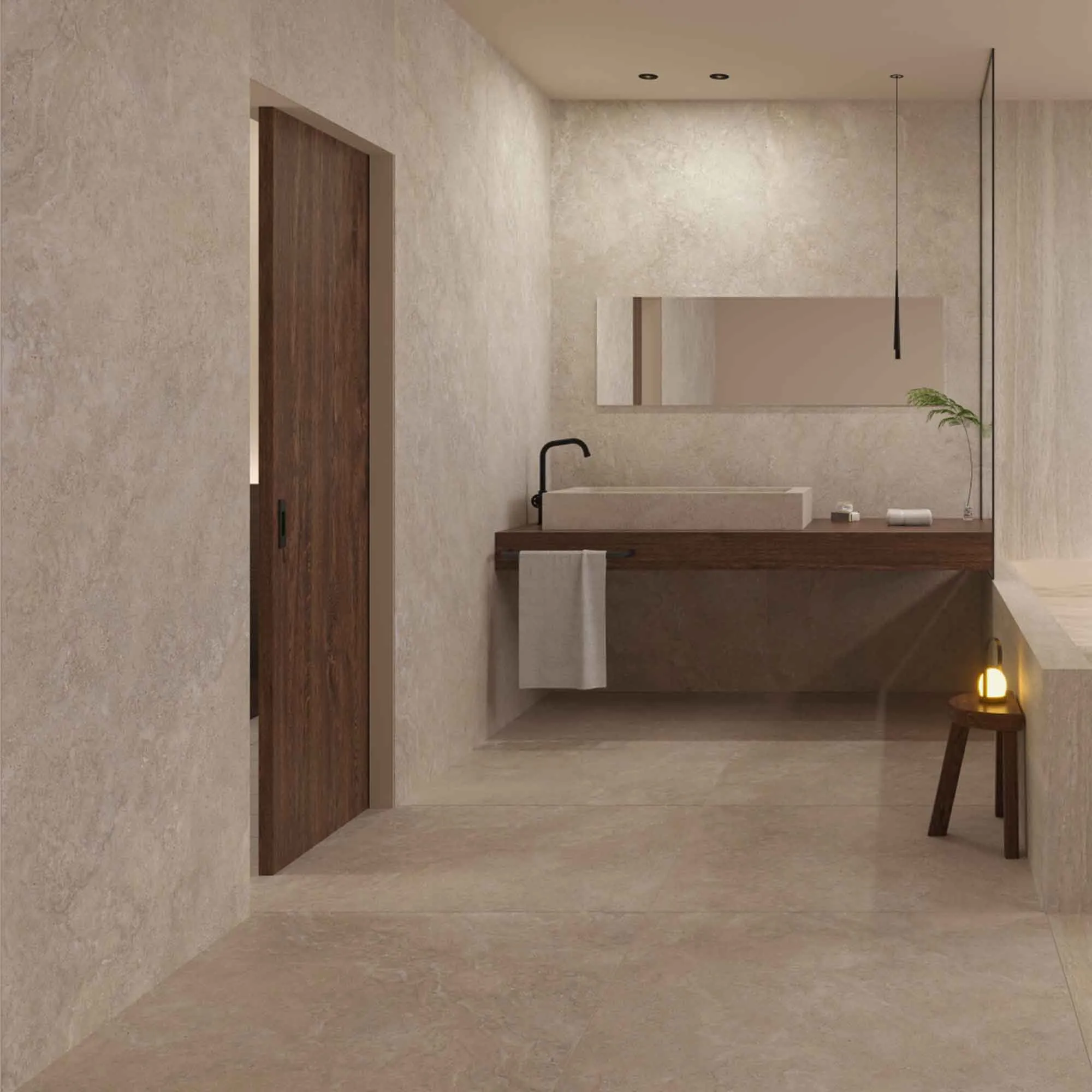 Linen Desert 4D Shaped Marble Effect Porcelain Tile 100x100cm Matt