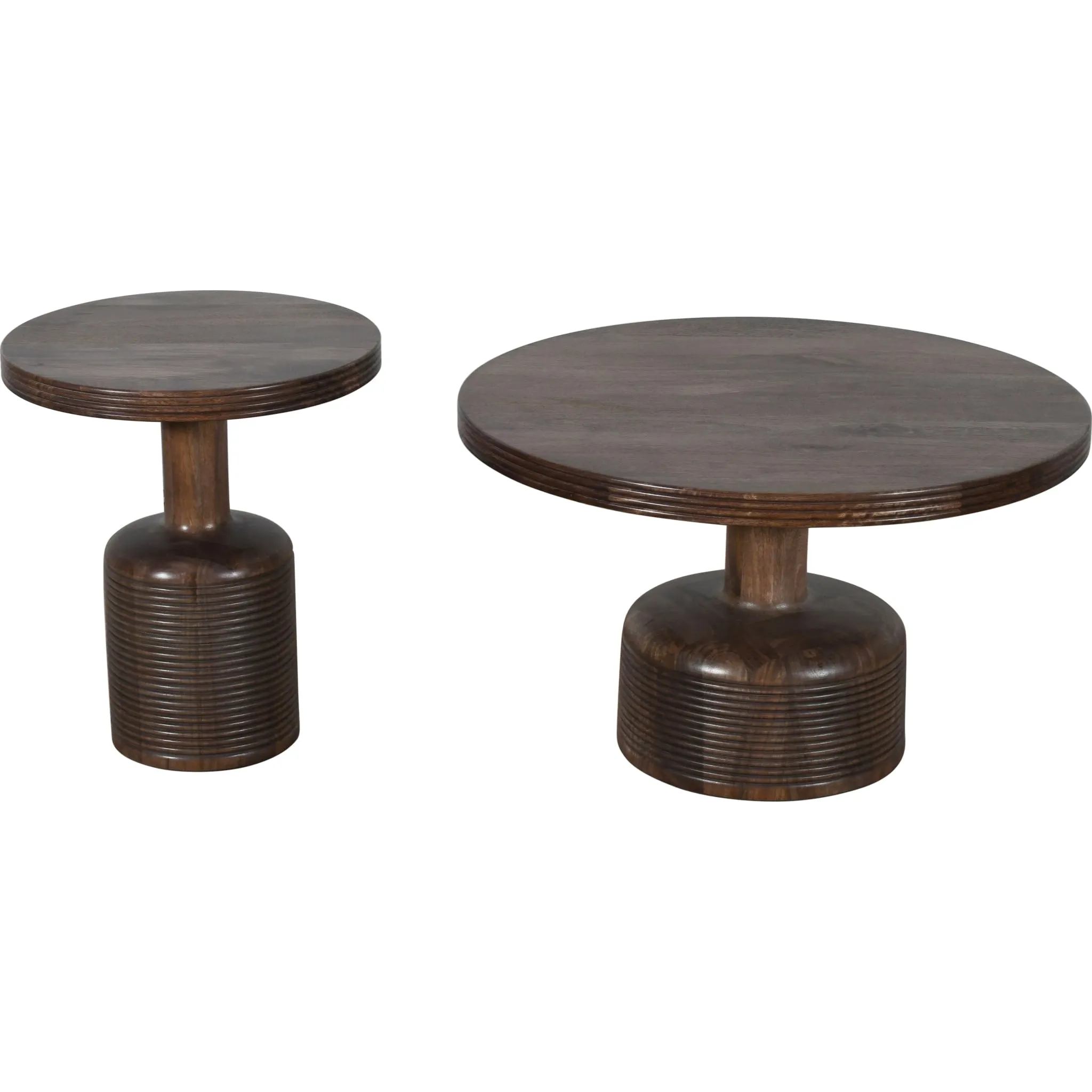 Liyana Solid Wood Round Coffee Table in Natural Tan Modus
