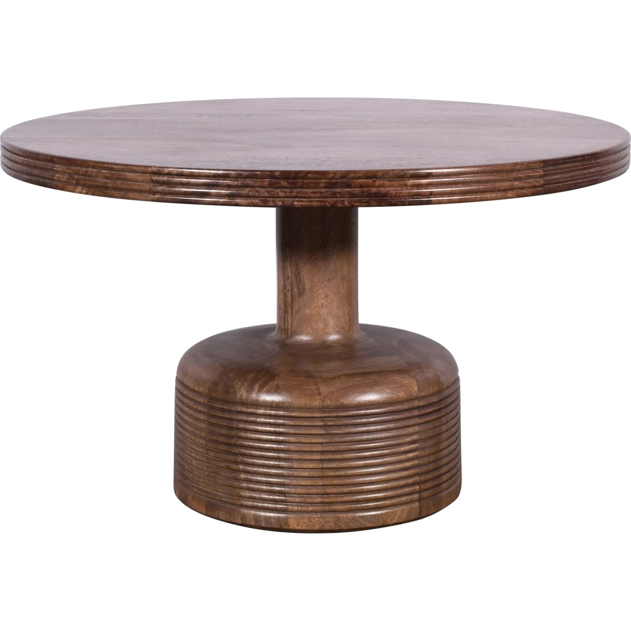 Liyana Solid Wood Round Coffee Table in Natural Tan Modus