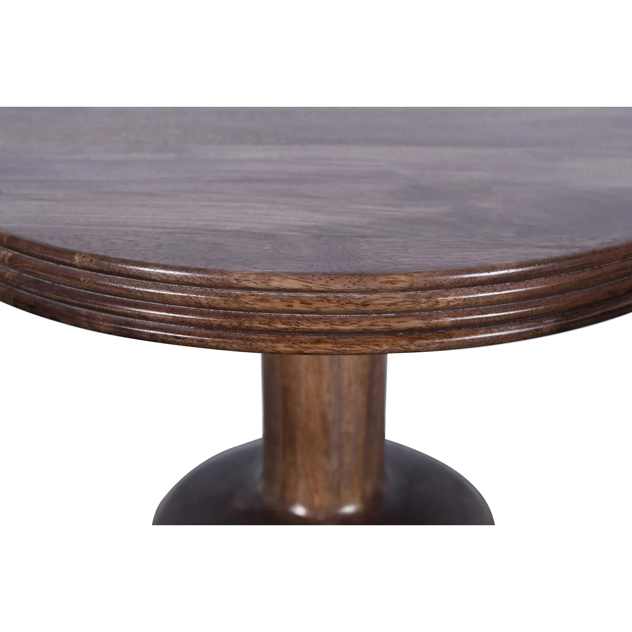 Liyana Solid Wood Round End Table in Natural Tan Modus