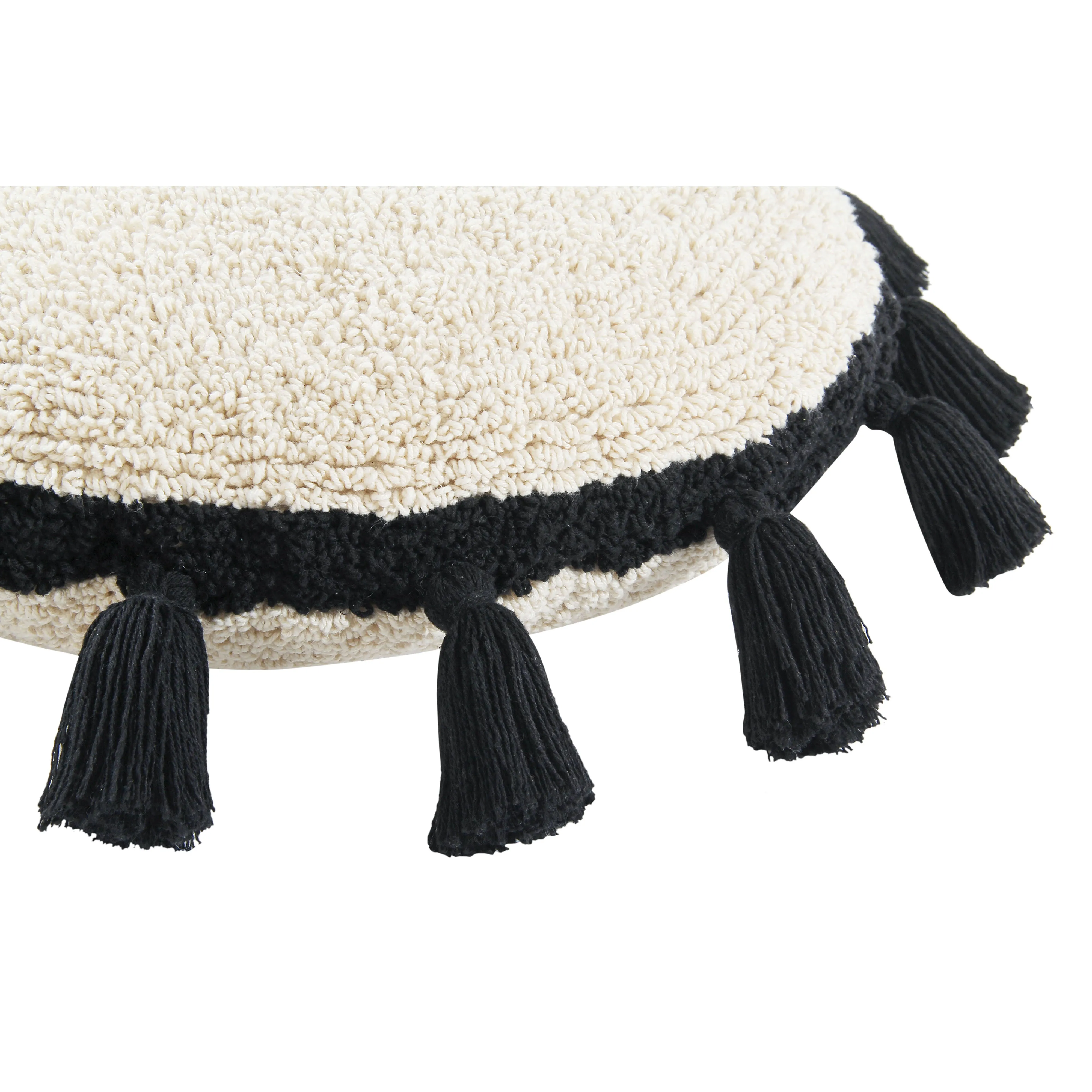 Lorena Canals Circle Black Machine Washable Cushion