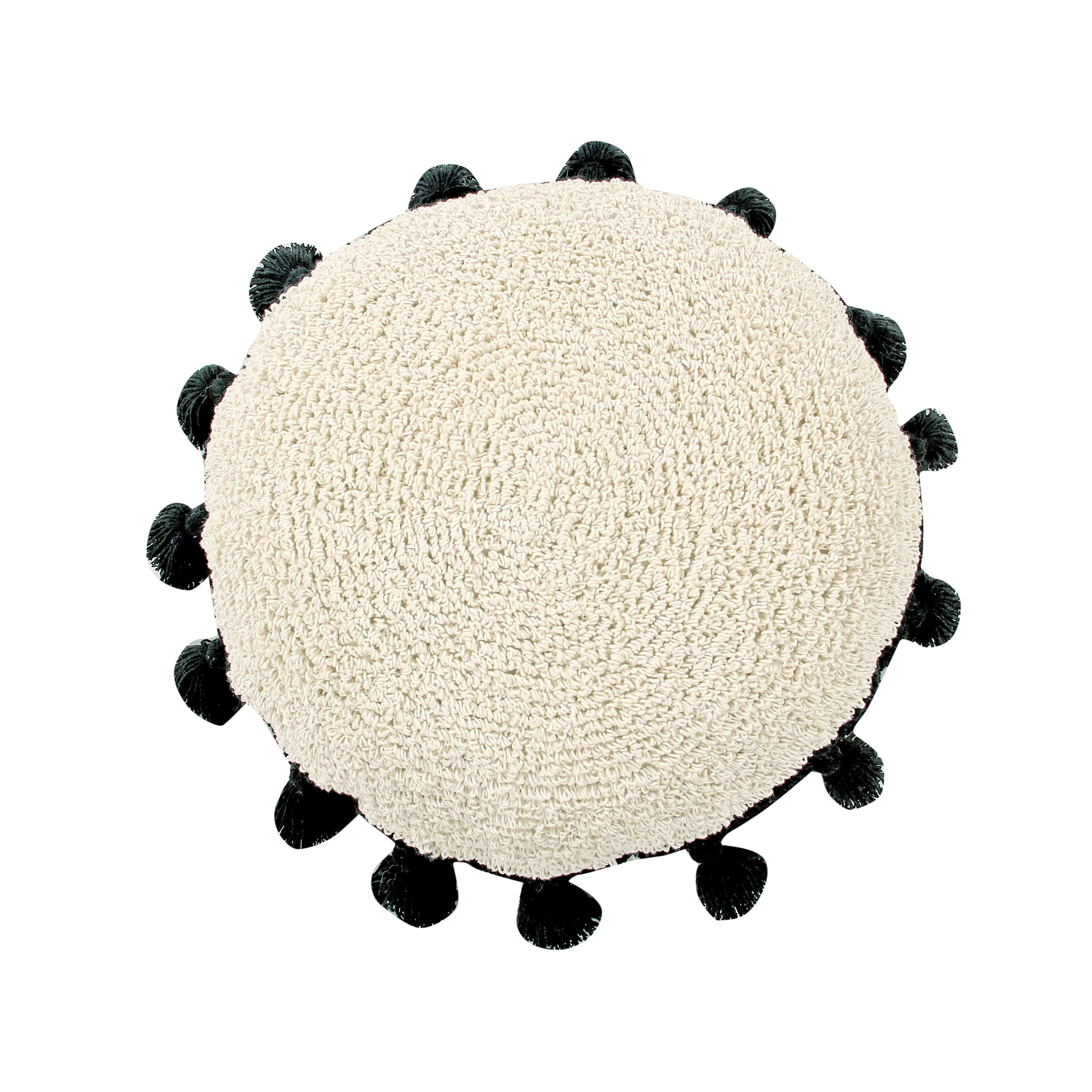 Lorena Canals Circle Black Machine Washable Cushion