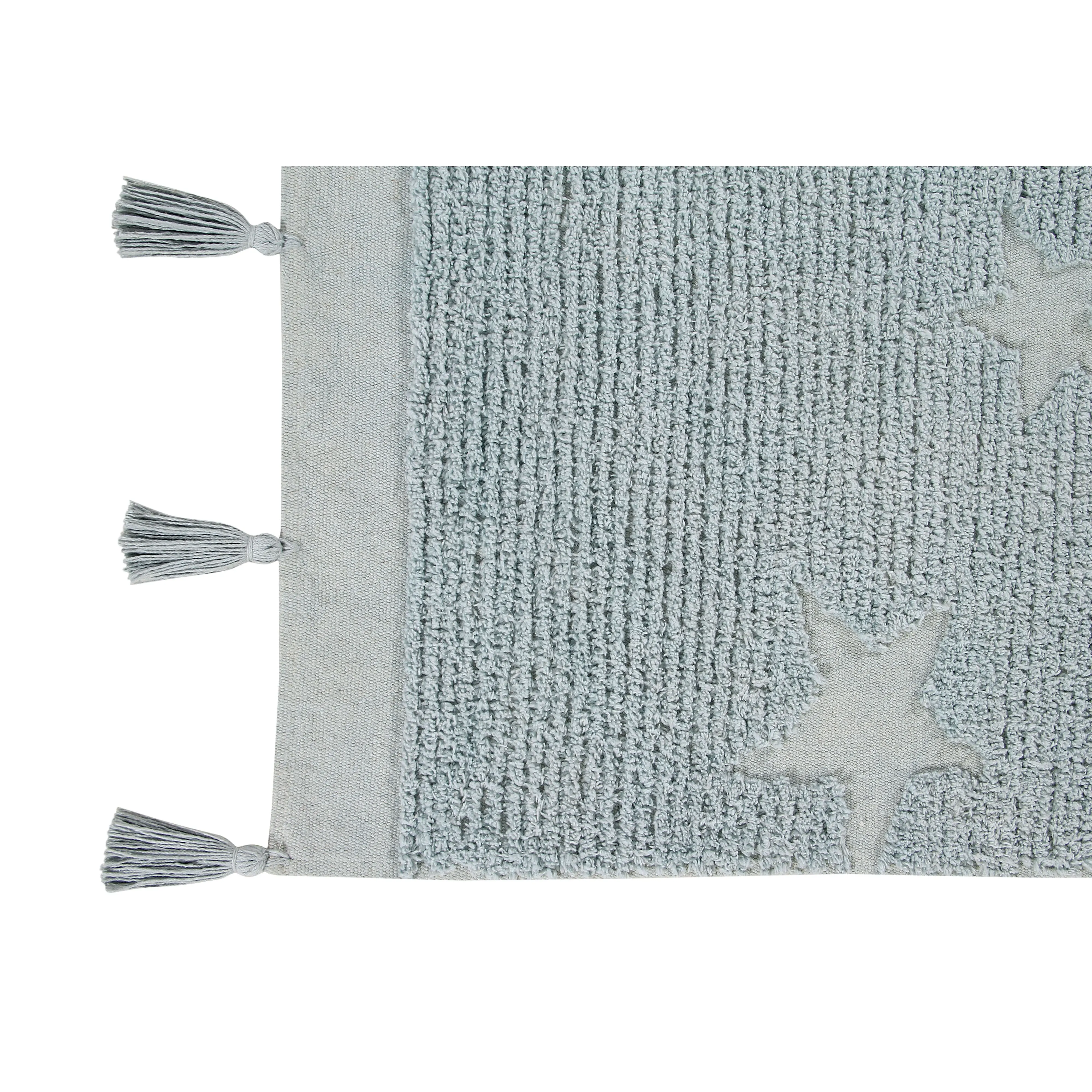 Lorena Canals Hippy Stars Aqua Blue Machine Washable Cotton Rug