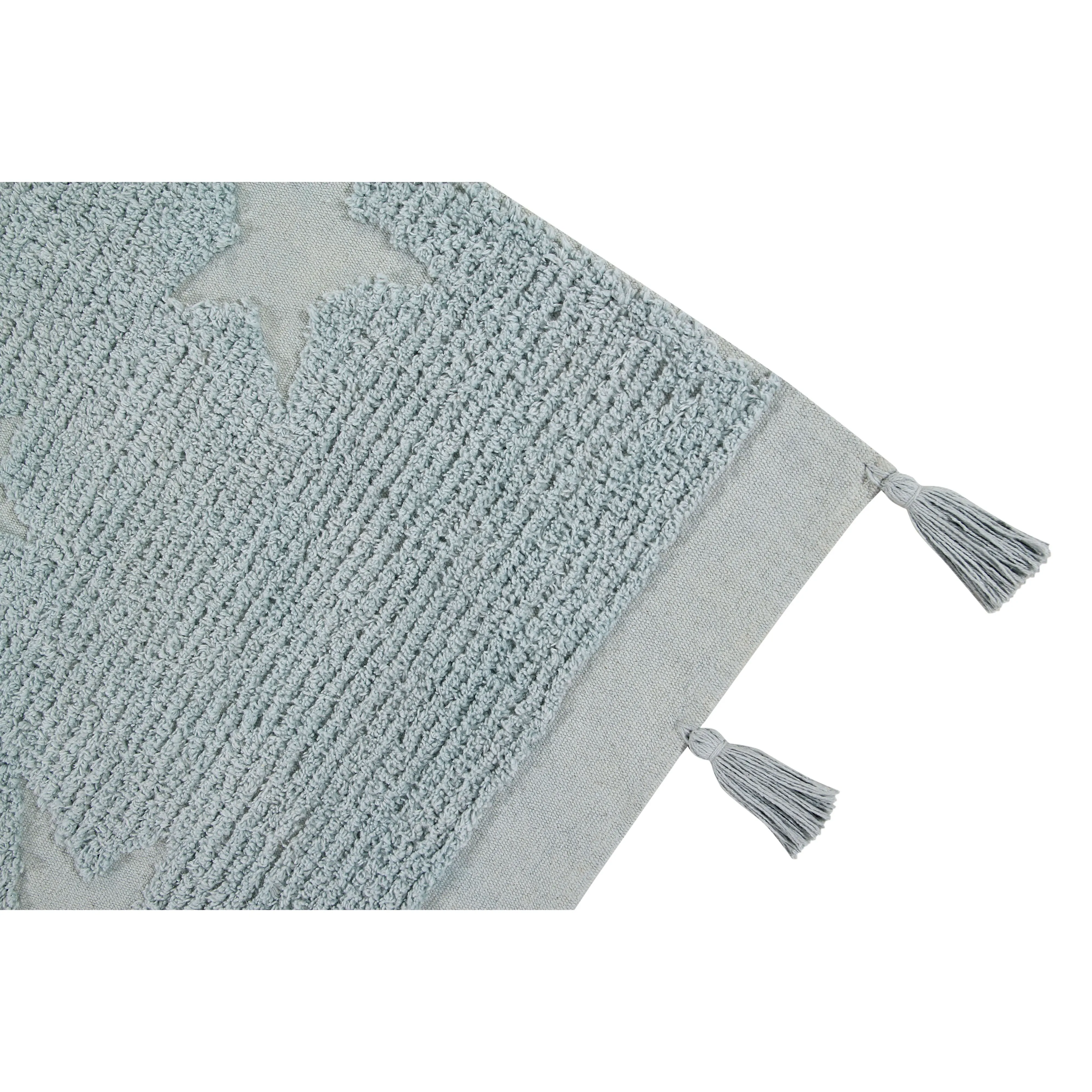 Lorena Canals Hippy Stars Aqua Blue Machine Washable Cotton Rug