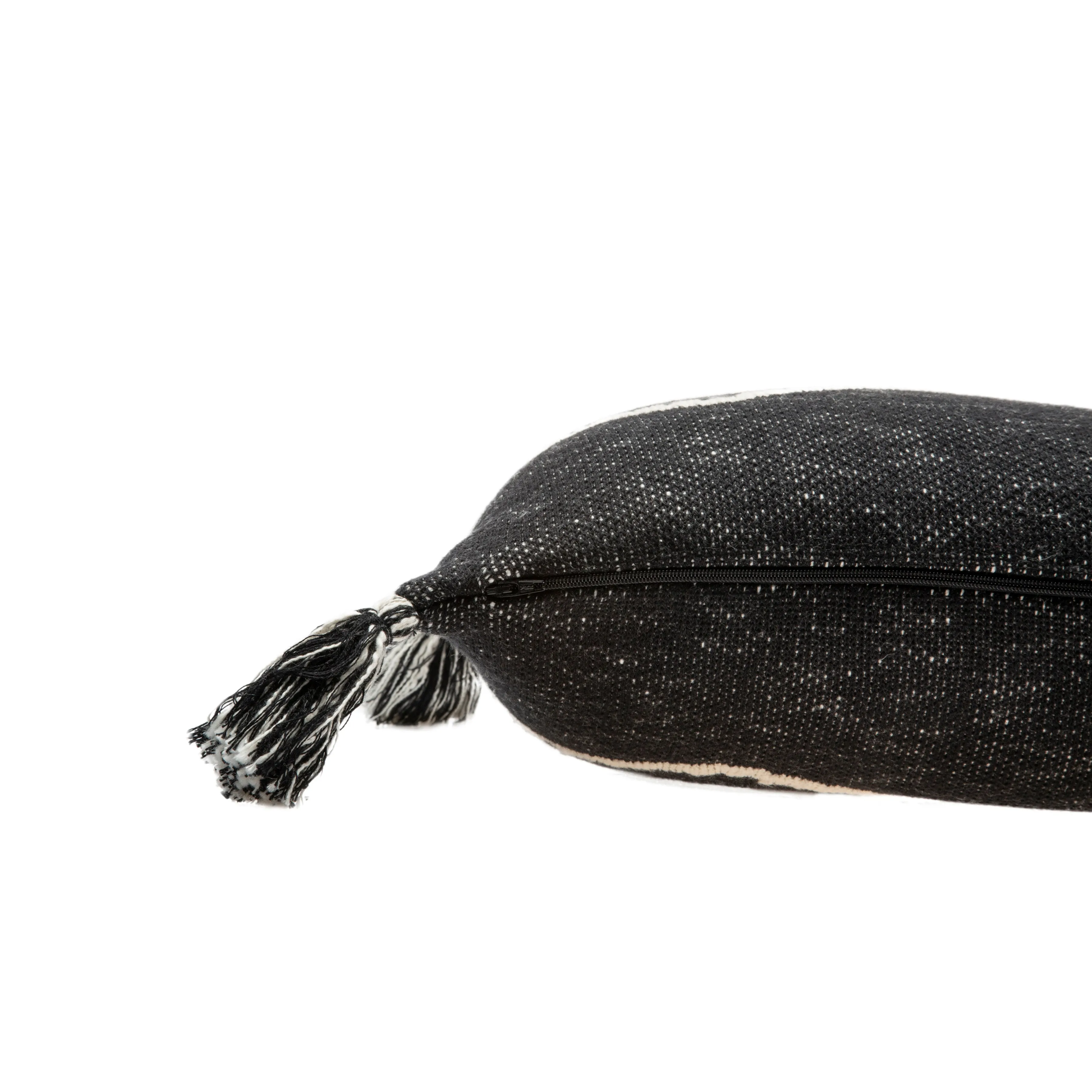 Lorena Canals Oasis Black Machine Washable Knitted Cushion