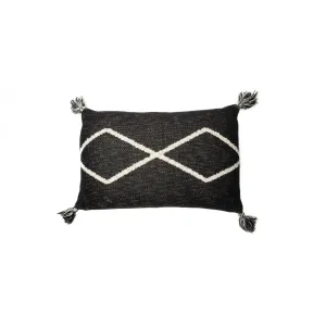 Lorena Canals Oasis Black Machine Washable Knitted Cushion