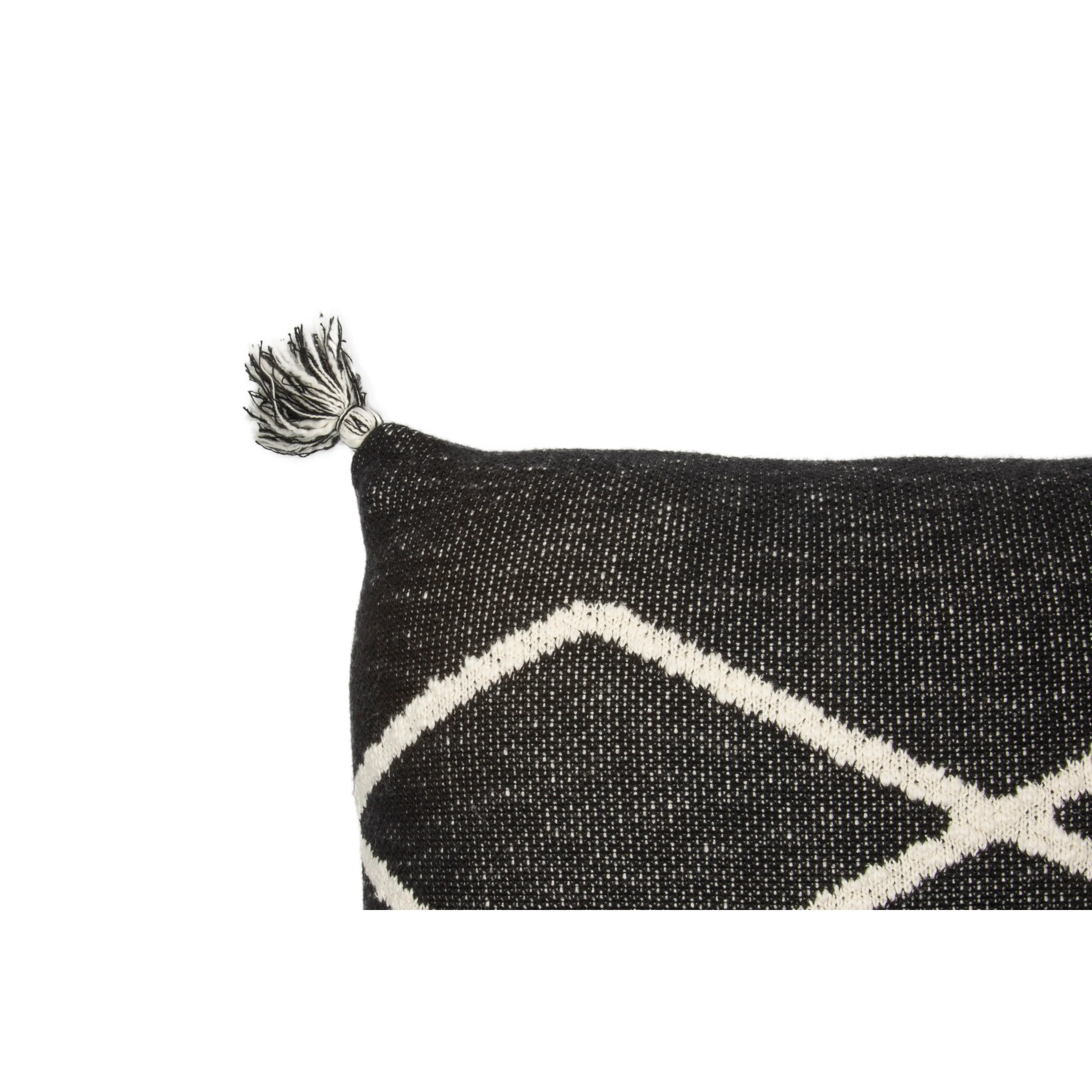 Lorena Canals Oasis Black Machine Washable Knitted Cushion