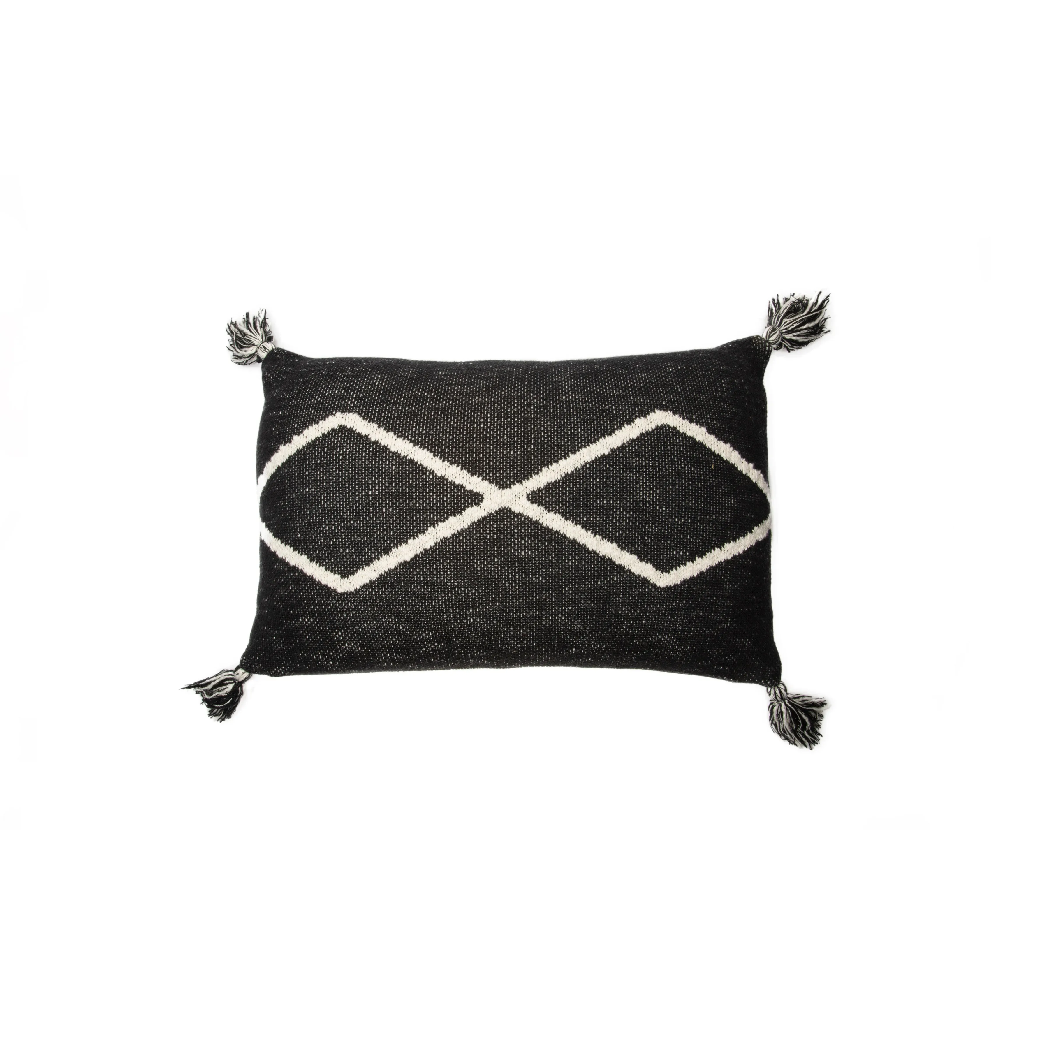 Lorena Canals Oasis Black Machine Washable Knitted Cushion