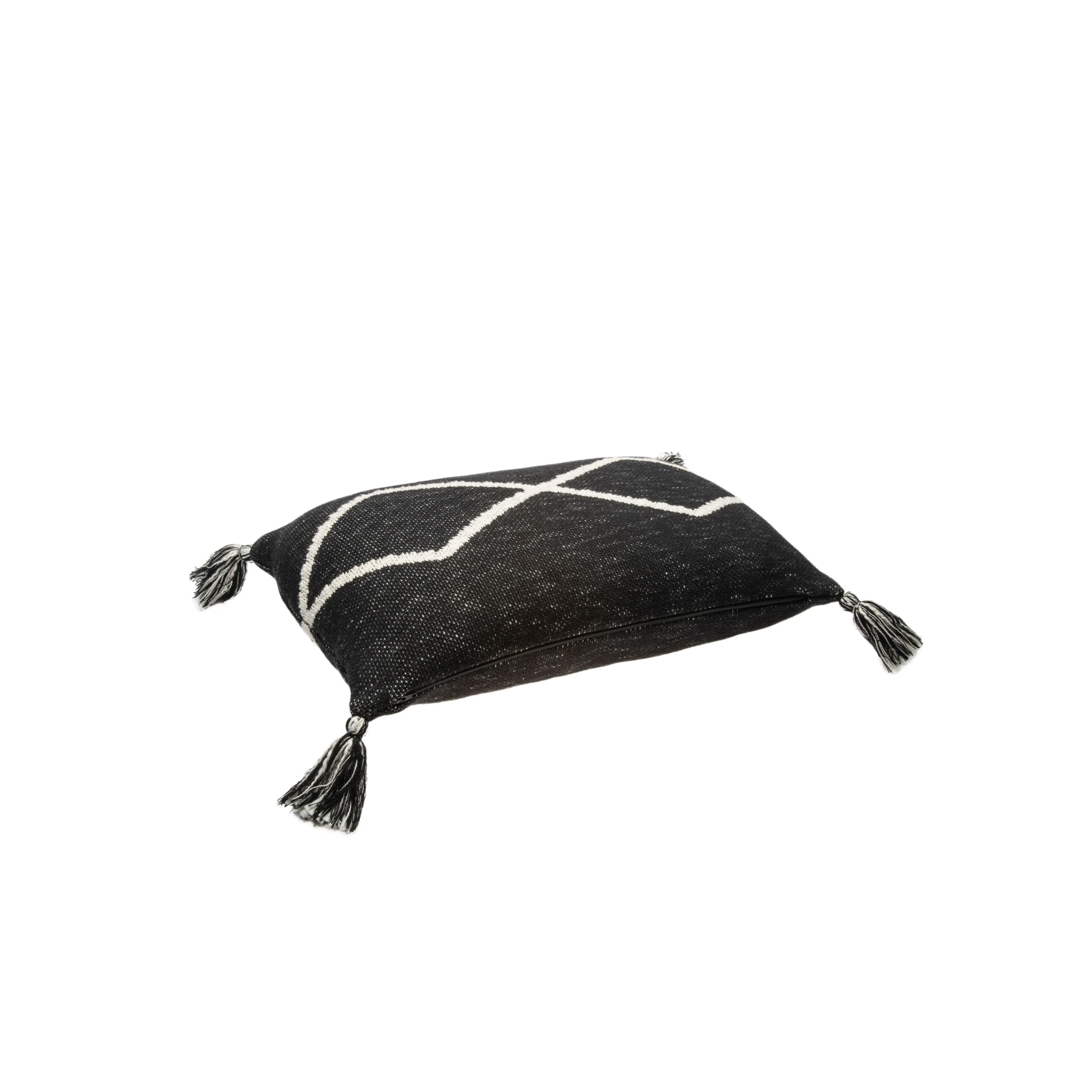 Lorena Canals Oasis Black Machine Washable Knitted Cushion