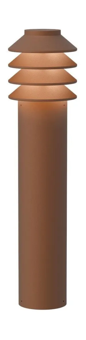 Louis Poulsen Bysted Garden Bollard Led 2700 K 14 W Spike Without Adaptor With Connector Long, Corten