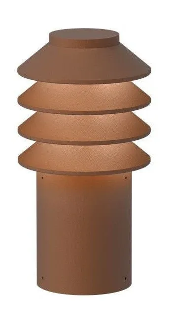 Louis Poulsen Bysted Garden Bollard Led 3000 K 14 W Base With Adaptor Short, Corten