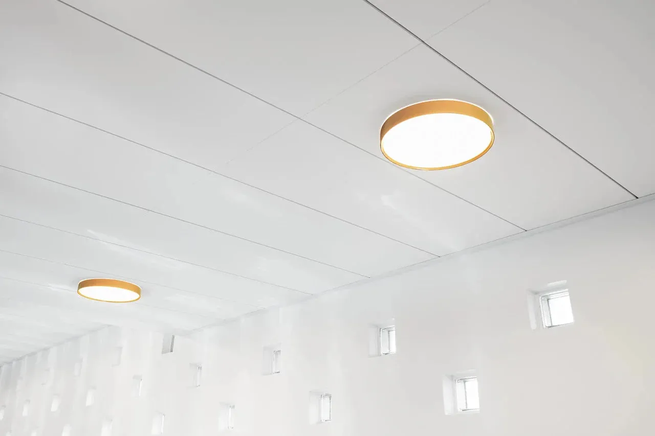 Louis Poulsen Lp Slim Round Semi Recessed Ceiling Lamp 2405 Lumens ø44 Cm, White