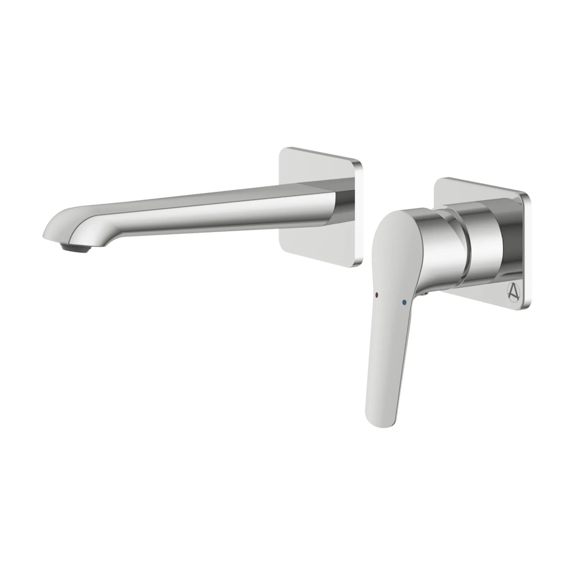 Lucca 2 Hole Wall Mounted Basin Mixer Tap with Click-Clack Waste