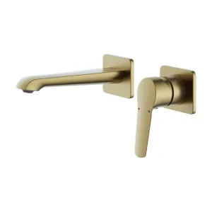 Lucca 2 Hole Wall Mounted Basin Mixer Tap with Click-Clack Waste