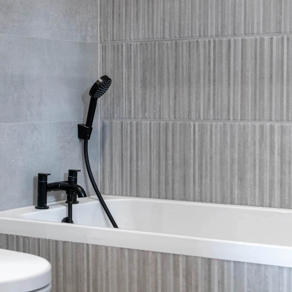 Lucca Grigio Decor Stone Effect Tile 30x90cm Matt