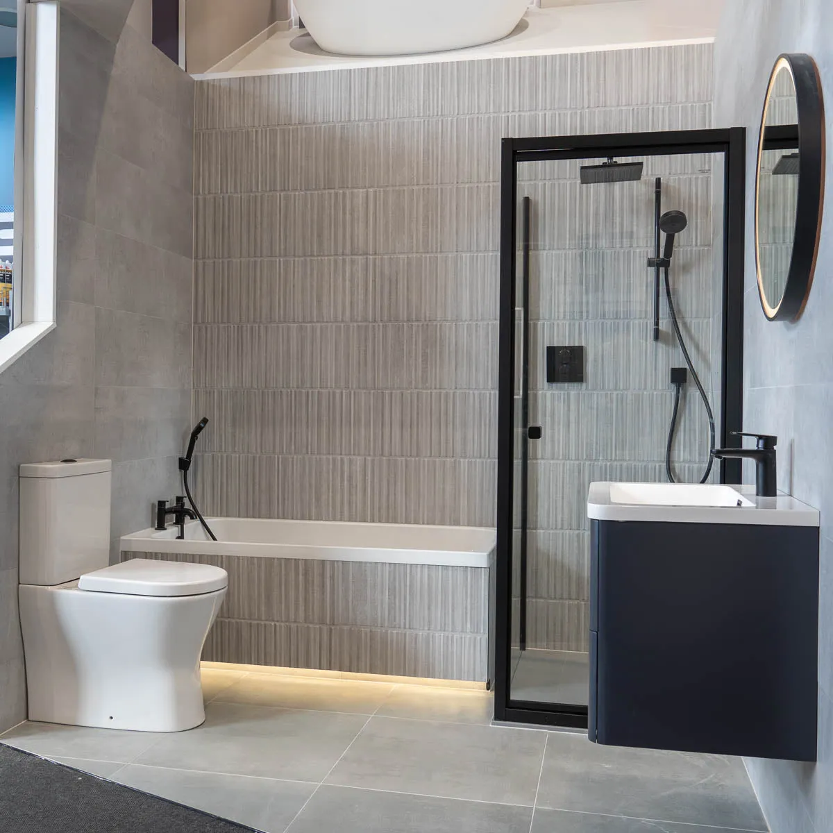 Lucca Grigio Decor Stone Effect Tile 30x90cm Matt