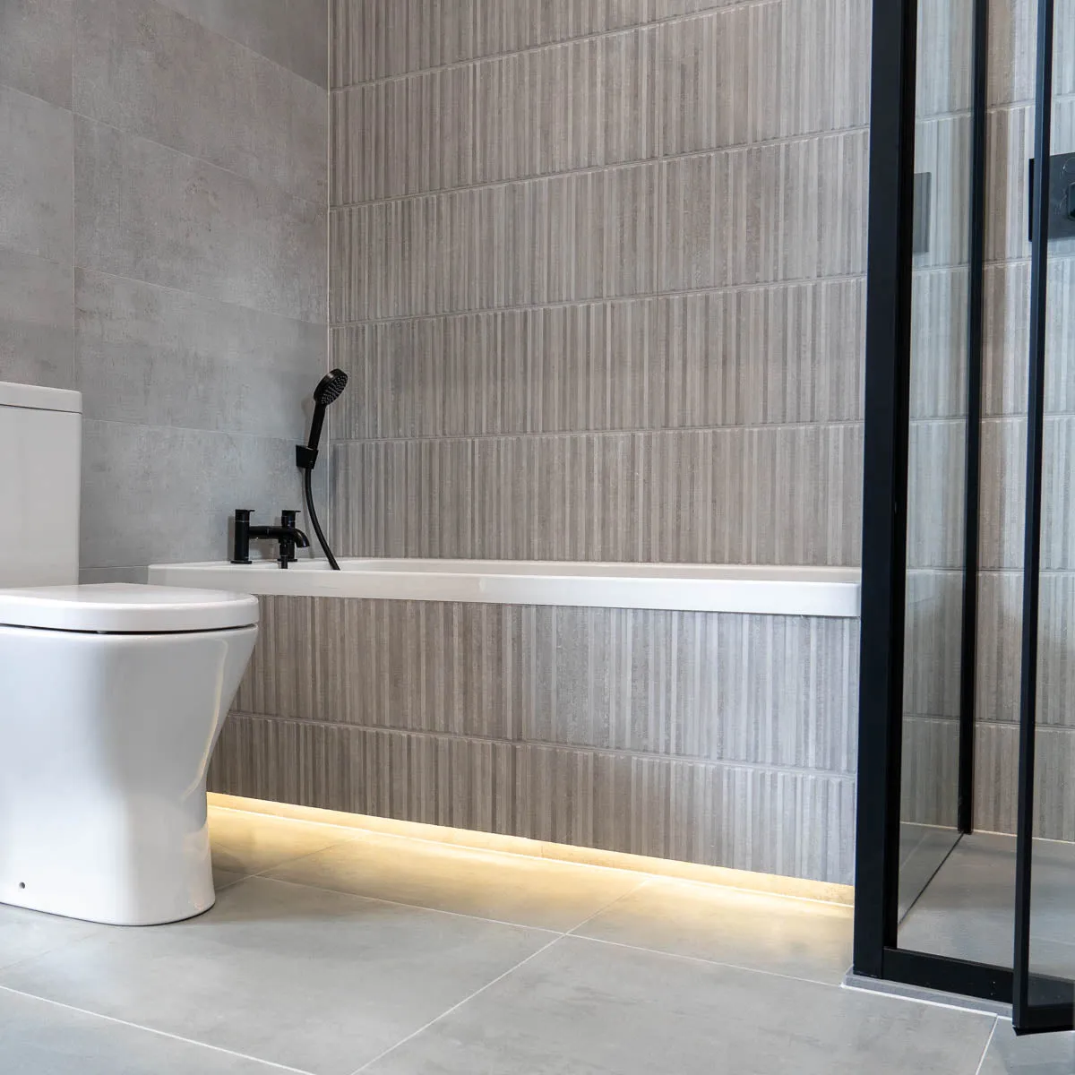 Lucca Grigio Decor Stone Effect Tile 30x90cm Matt