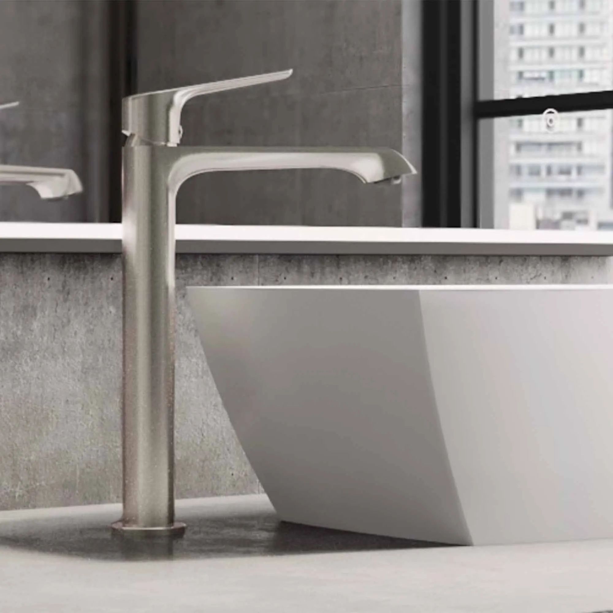 Lucca Tall Basin Mixer Tap with Click-Clack Waste