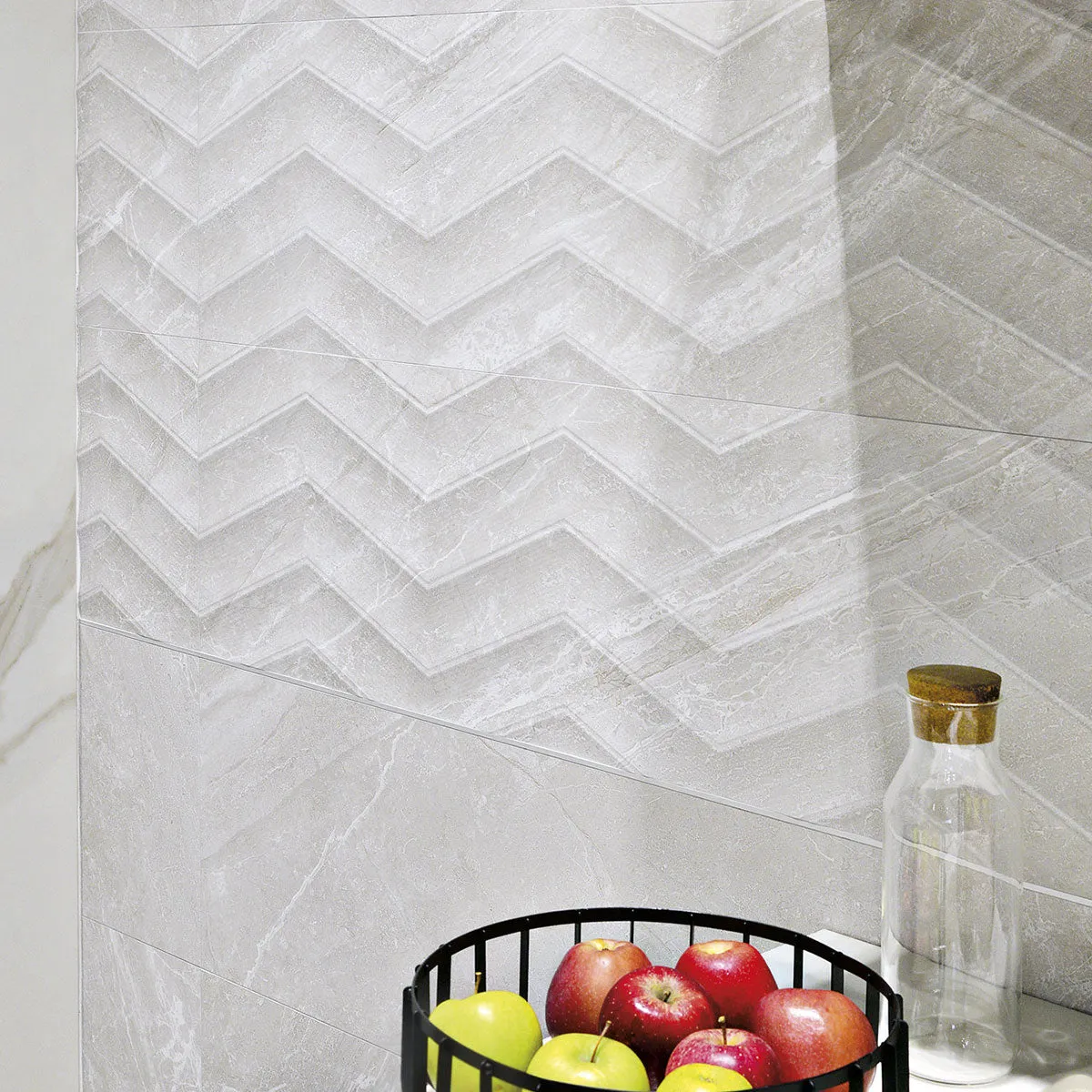 Mainstone Cloud Chevron Dcor Wall Tile 33x100cm Matte