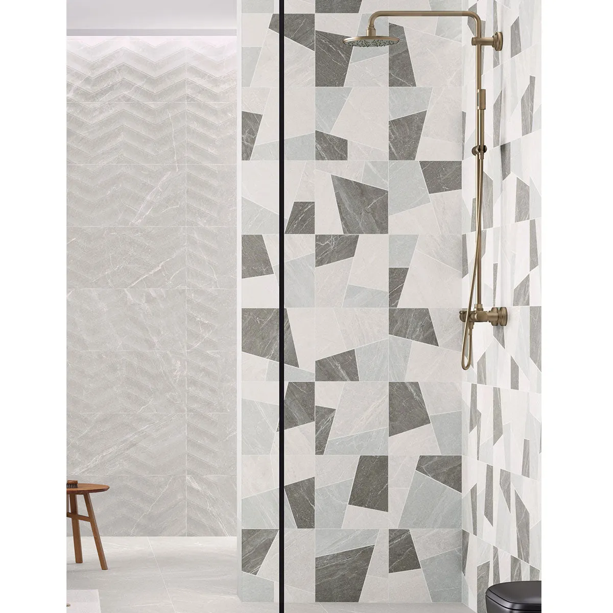 Mainstone Cloud Chevron Dcor Wall Tile 33x100cm Matte