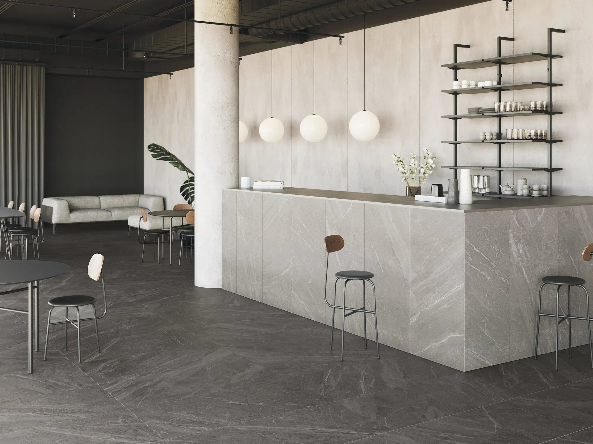 Mainstone Moon Stone Effect Porcelain Tile 60x120cm Natural Matte