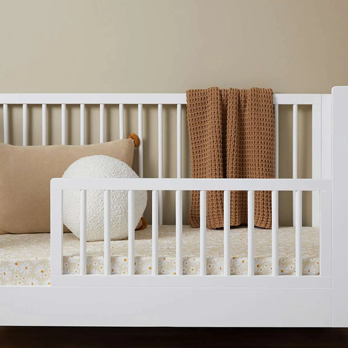 Maisie Cot Toddler Bed Half Frame - White Mocka