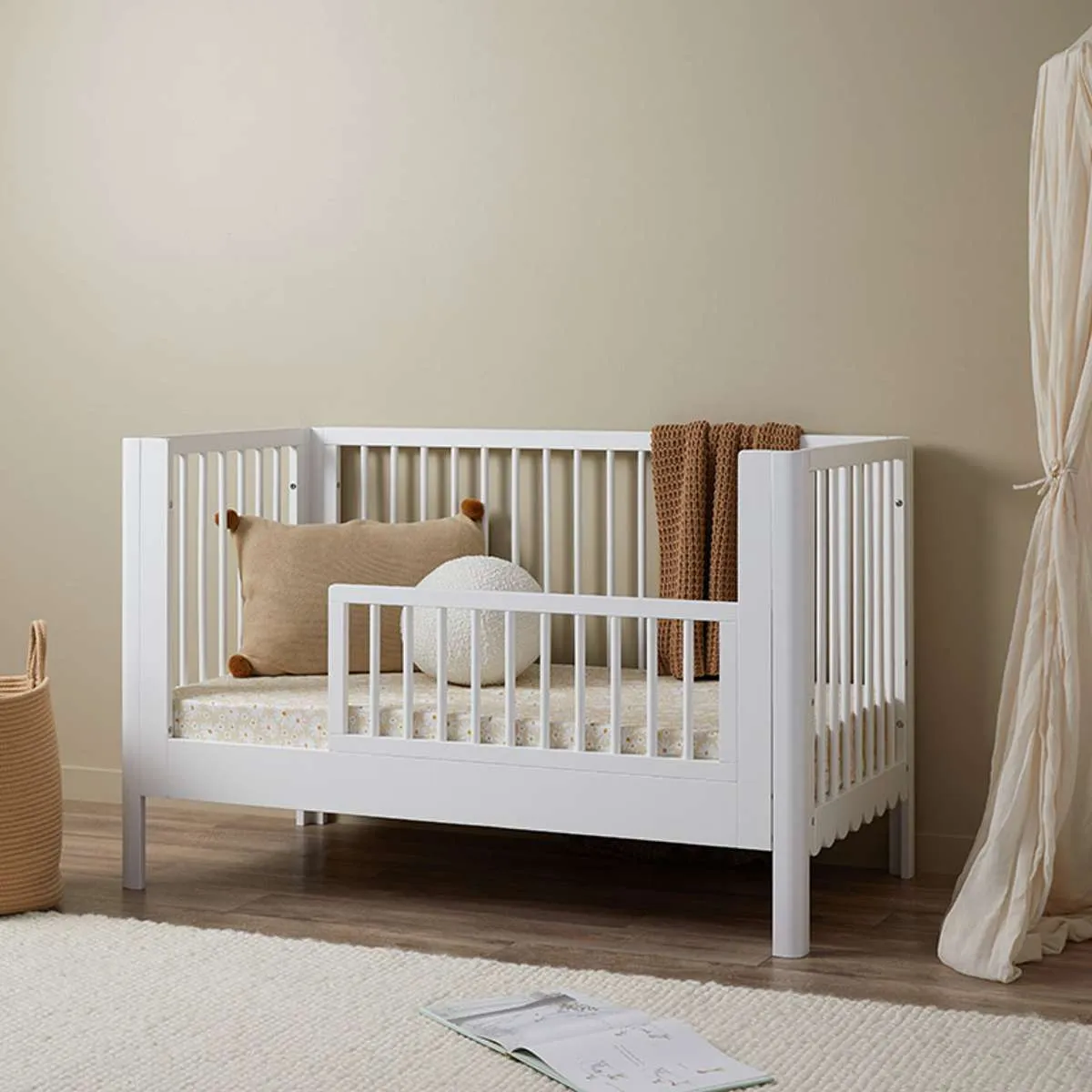 Maisie Cot Toddler Bed Half Frame - White Mocka