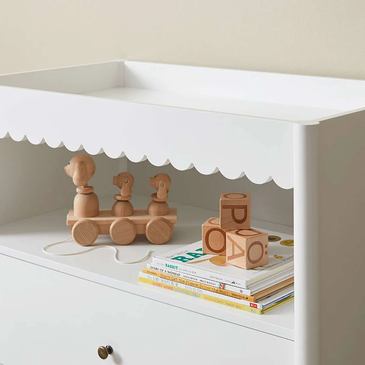Maisie Scalloped Change Table Mocka