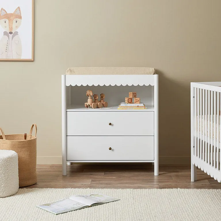 Maisie Scalloped Change Table Mocka