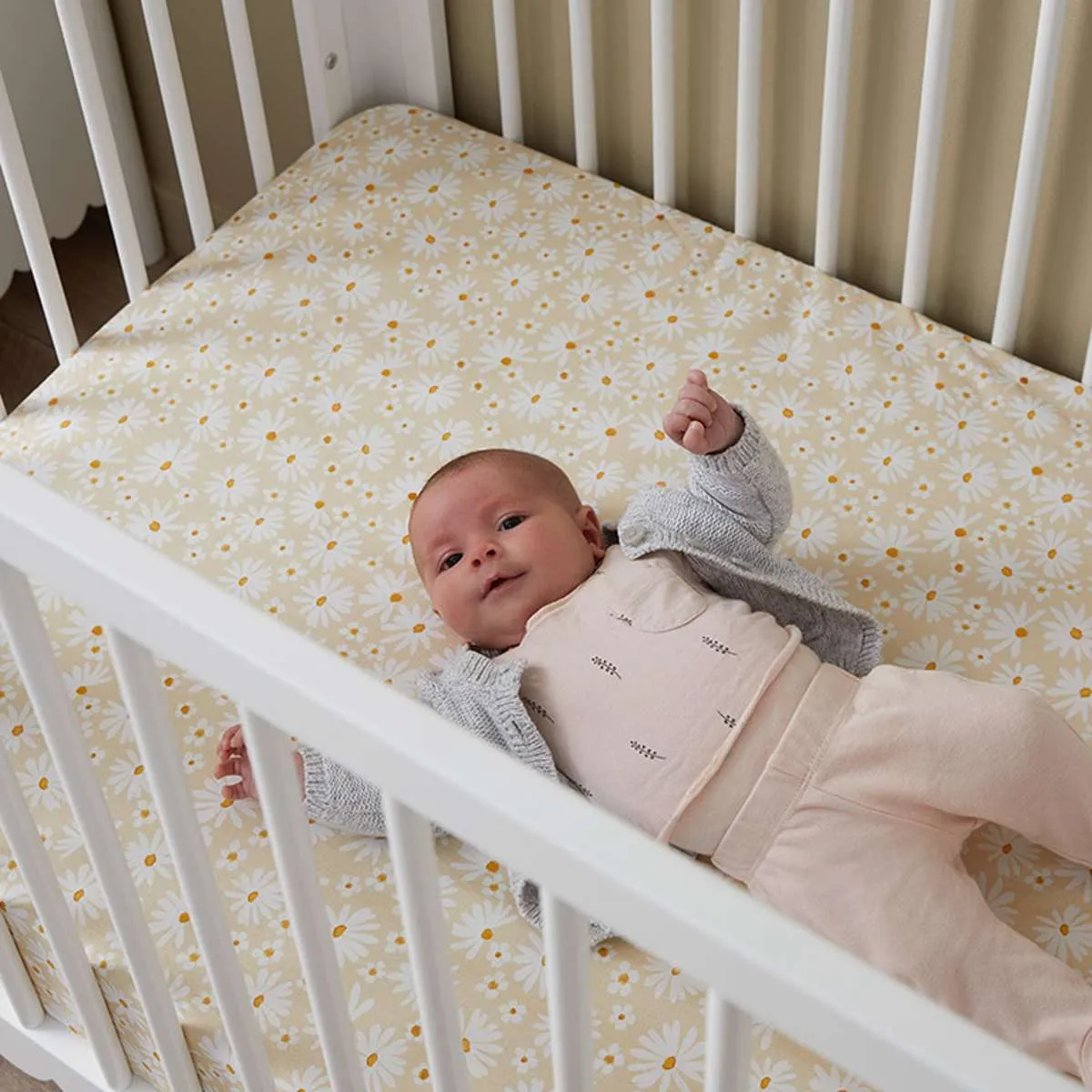 Maisie Scalloped Cot - White Mocka