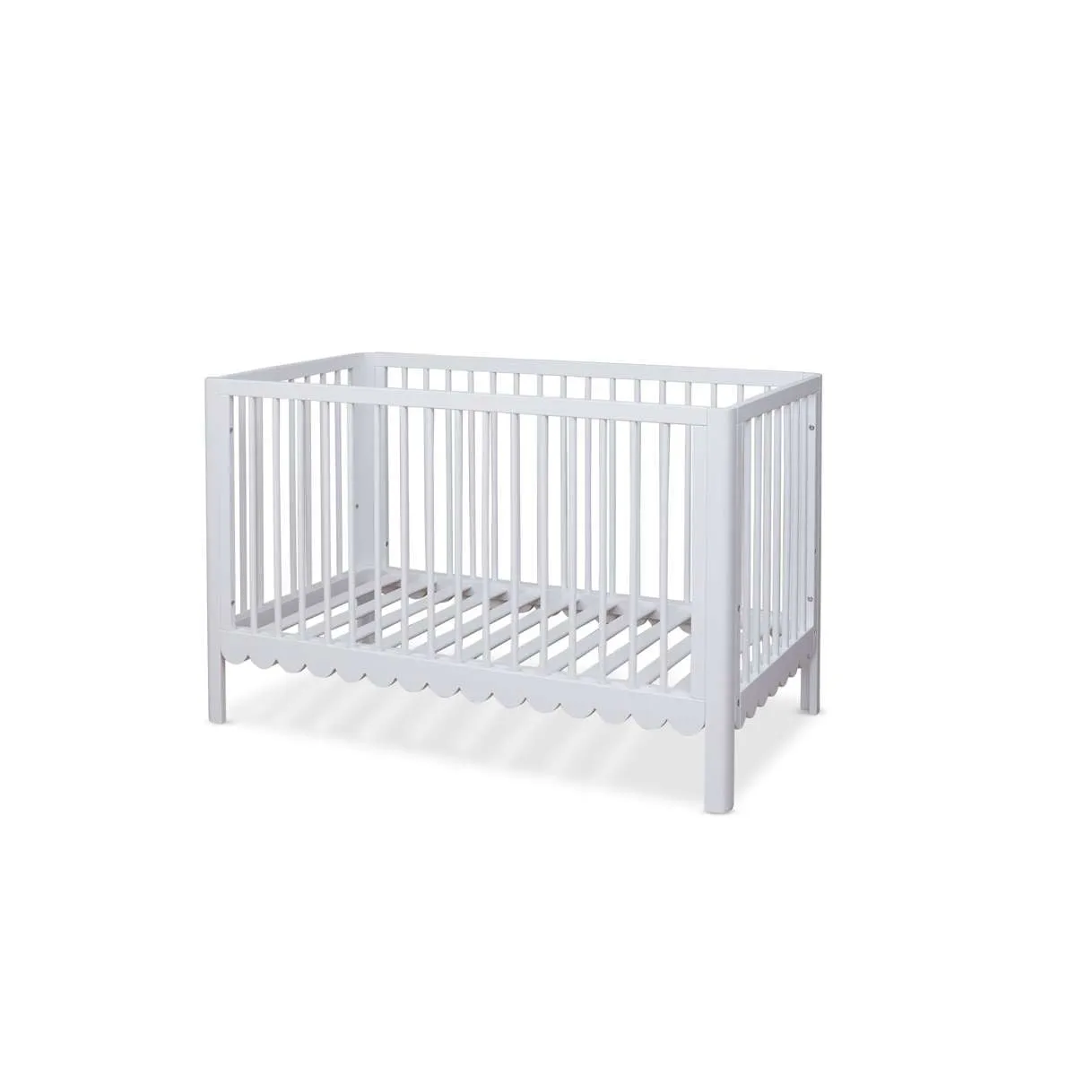 Maisie Scalloped Cot - White Mocka