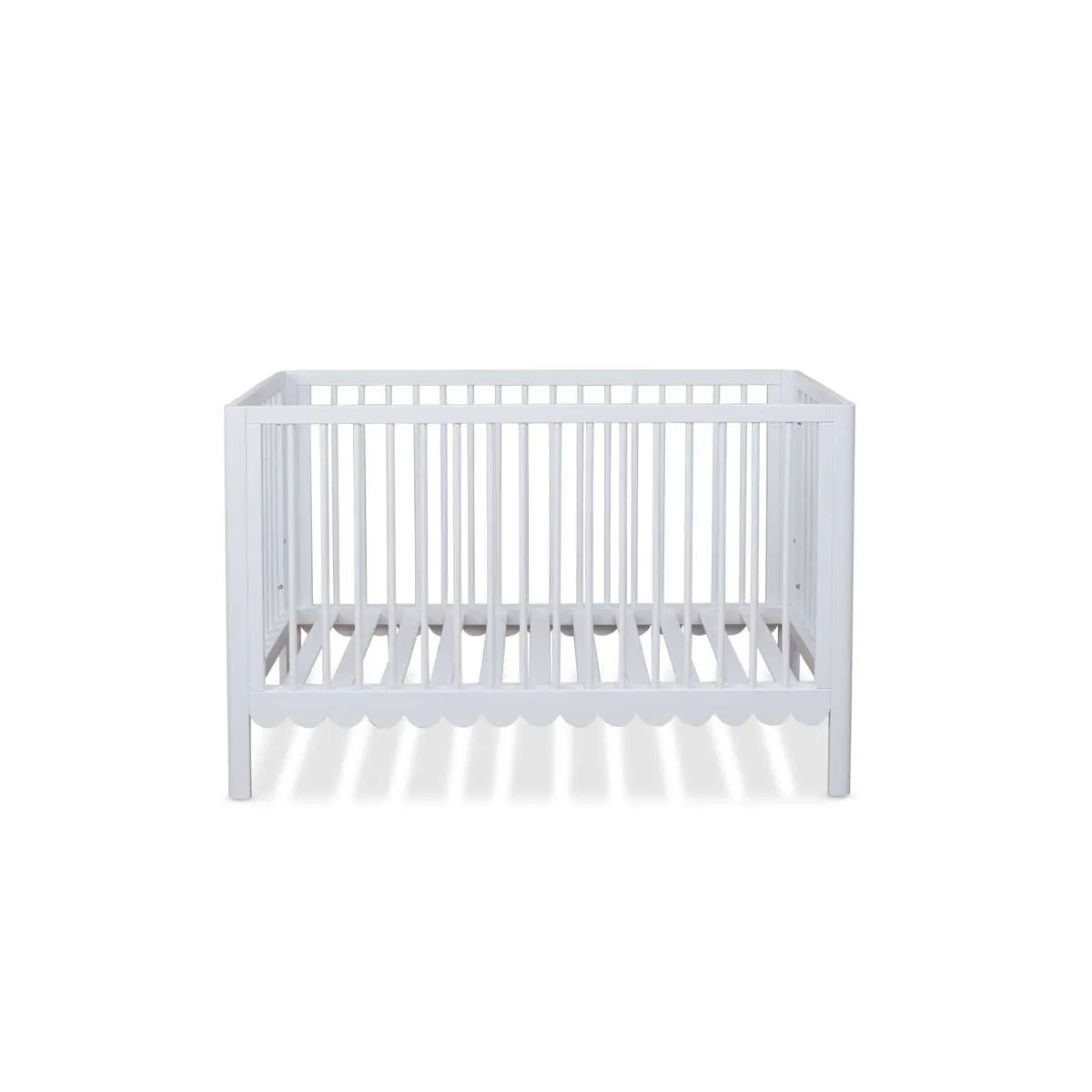 Maisie Scalloped Cot - White Mocka