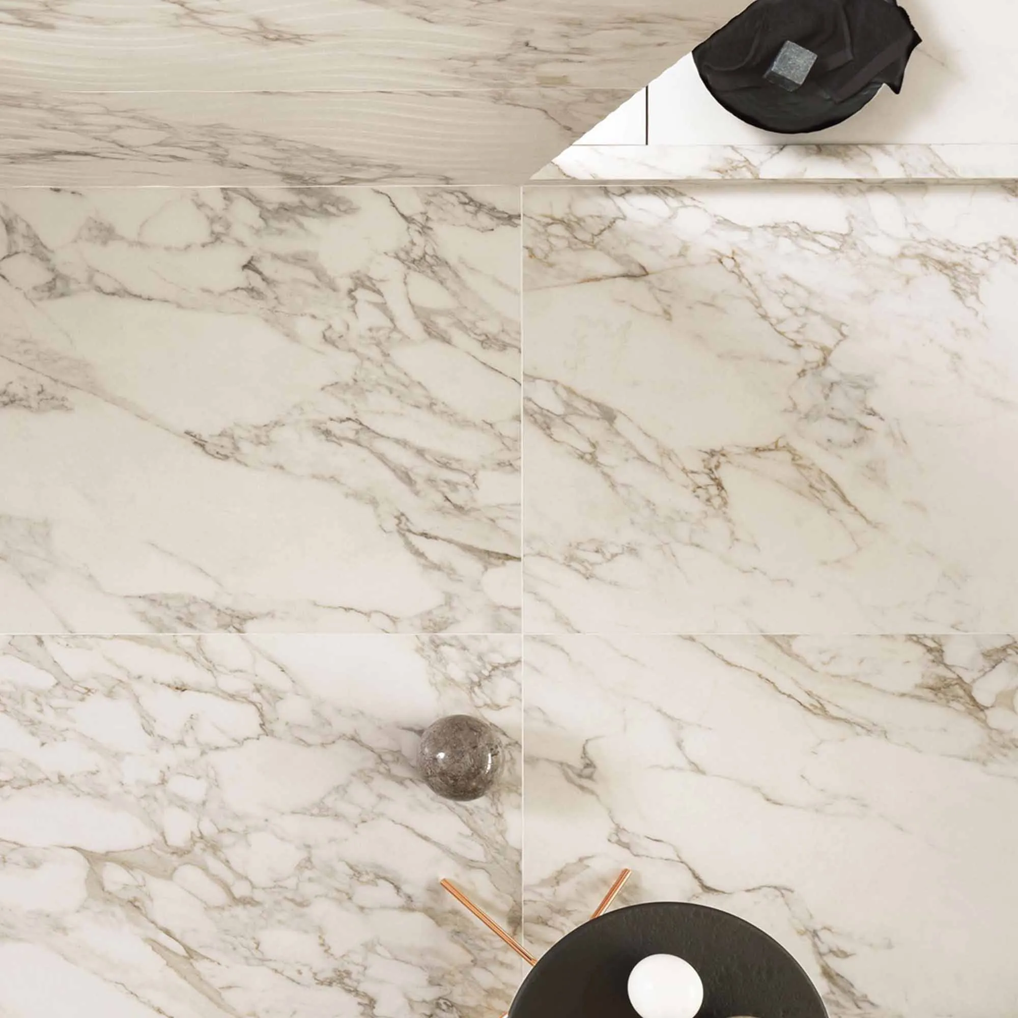 Marble Experience Calacatta Gold Marble Effect Porcelain Tile 60x120cm Polished