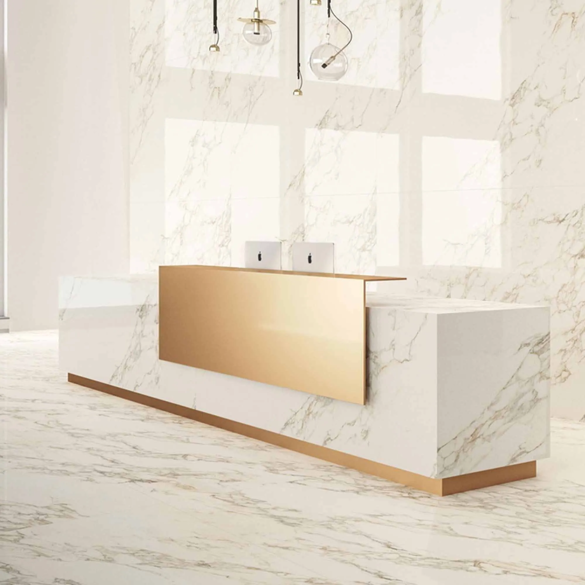 Marble Experience Calacatta Gold Marble Effect Porcelain Tile 60x120cm Polished