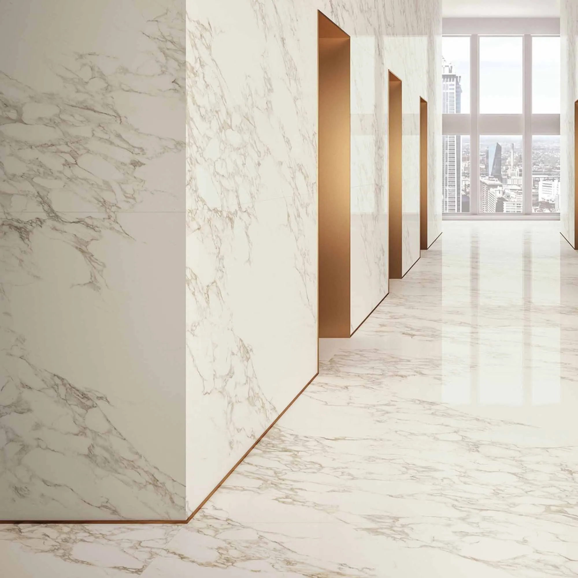 Marble Experience Calacatta Gold Marble Effect Porcelain Tile 60x120cm Polished