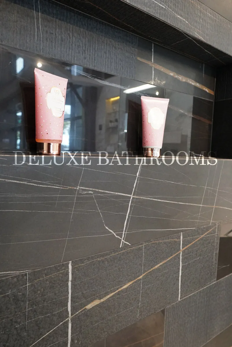 Marble Experience Sahara Noir Listello Mix Porcelain Tile Set 20x120cm