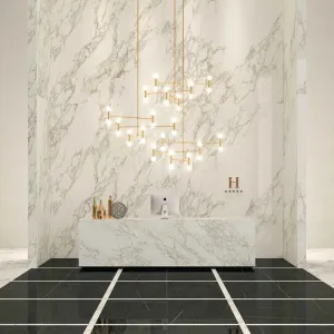 Marble Experience Sahara Noir Marble Effect Porcelain Tile 60x120cm Matt