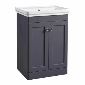 Marston Floorstanding Vanity Unit With Washbasin - Matt Dark Grey