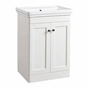 Marston Floorstanding Vanity Unit With Washbasin - Paper White