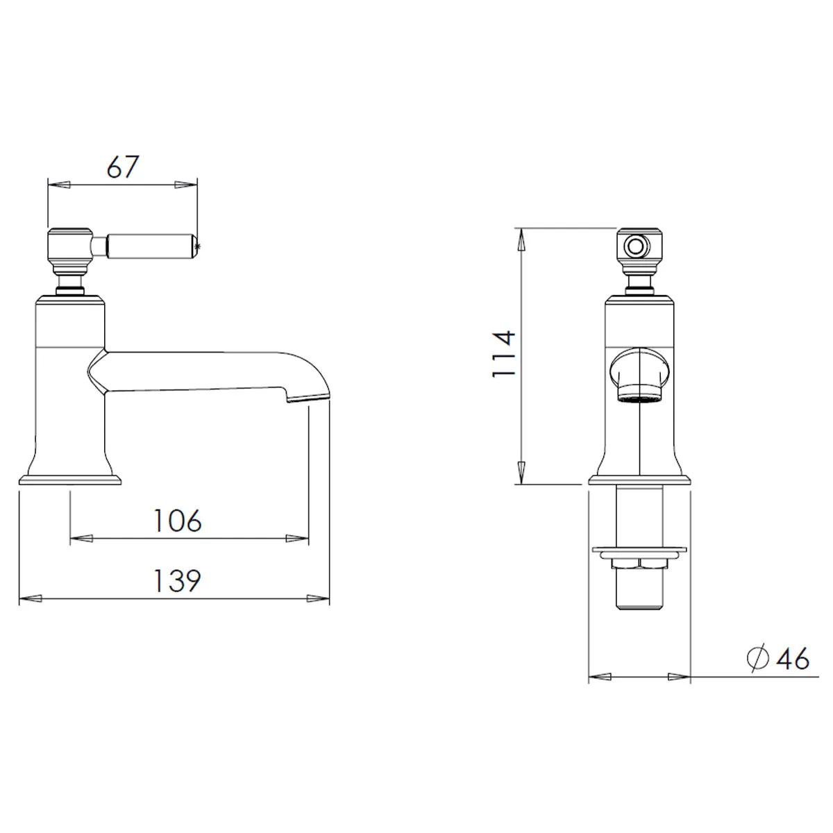 Marston Hot and Cold Basin Taps Chrome