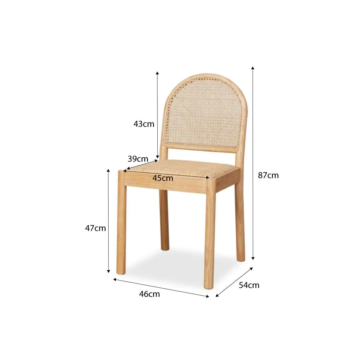 Mateo Dining Chair - Natural Set of Four Bundle Mocka
