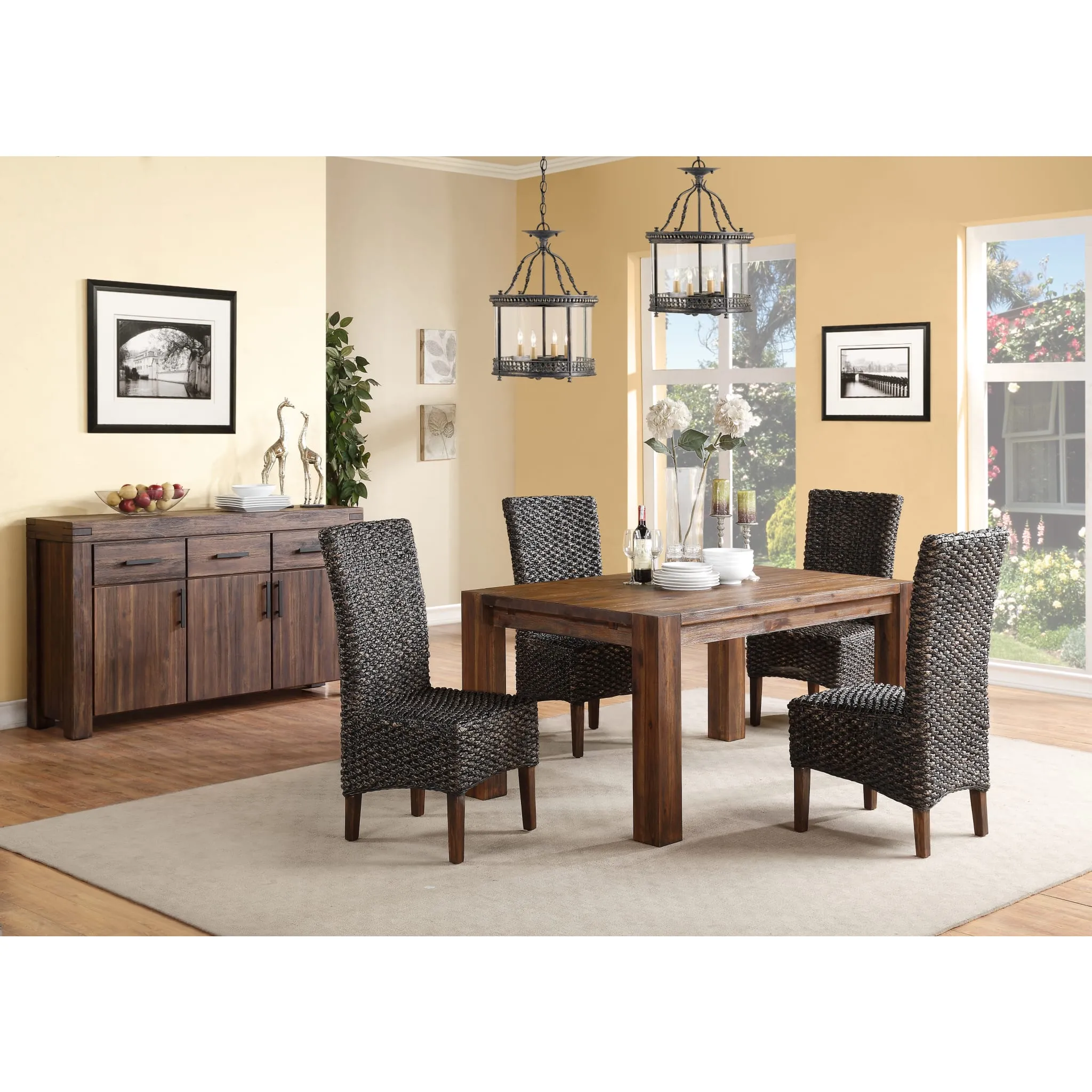 Meadow Solid Wood Extending Dining Table in Brick Brown Modus