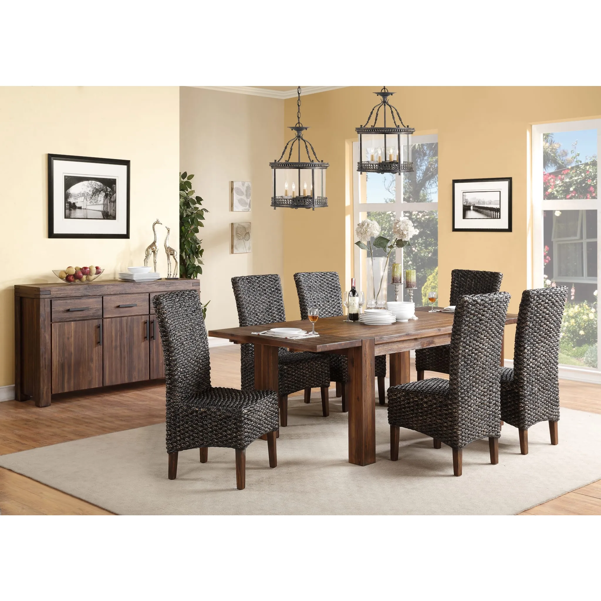 Meadow Solid Wood Extending Dining Table in Brick Brown Modus