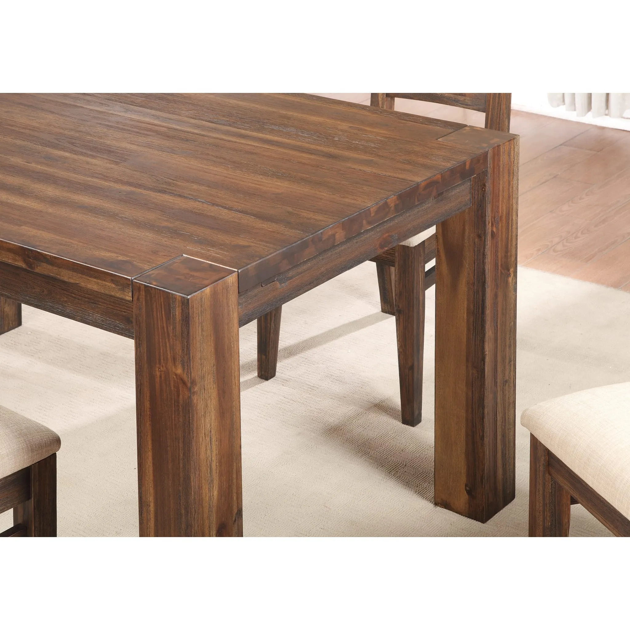 Meadow Solid Wood Extending Dining Table in Brick Brown Modus