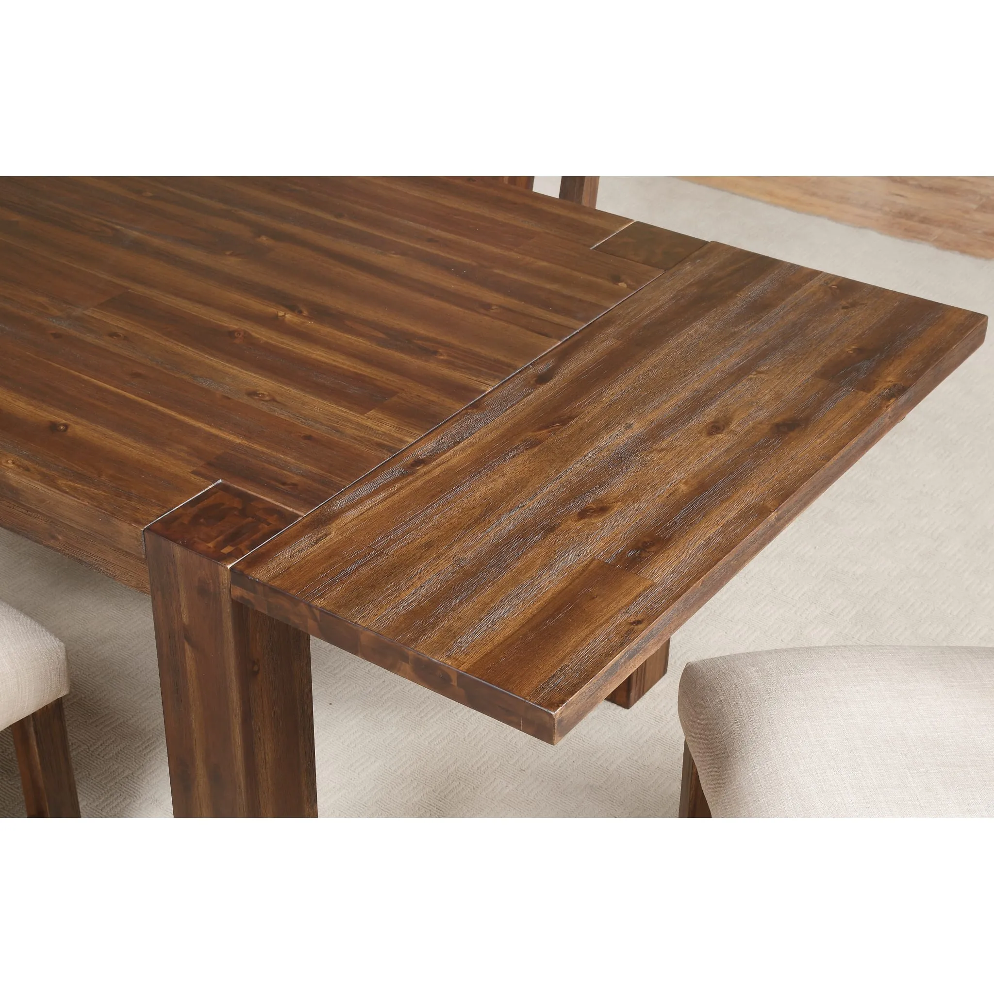 Meadow Solid Wood Extending Dining Table in Brick Brown Modus