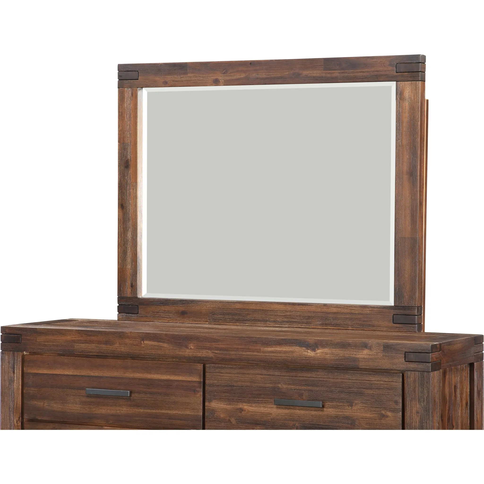 Meadow Solid Wood Mirror in Brick Brown Modus