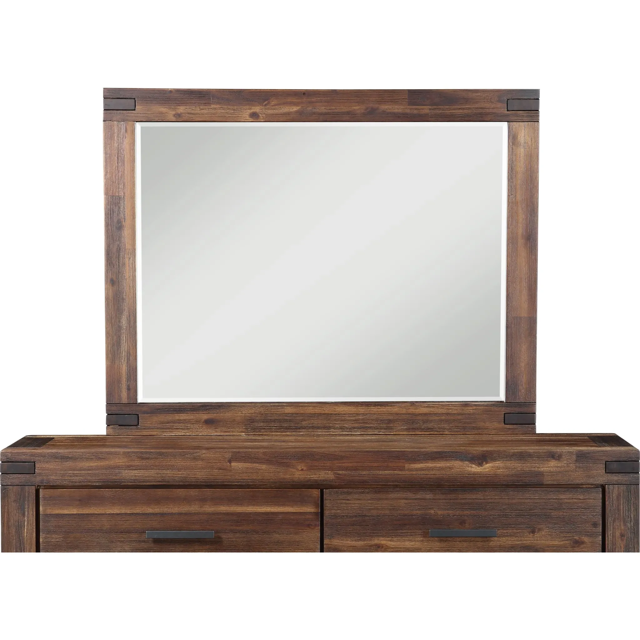 Meadow Solid Wood Mirror in Brick Brown Modus