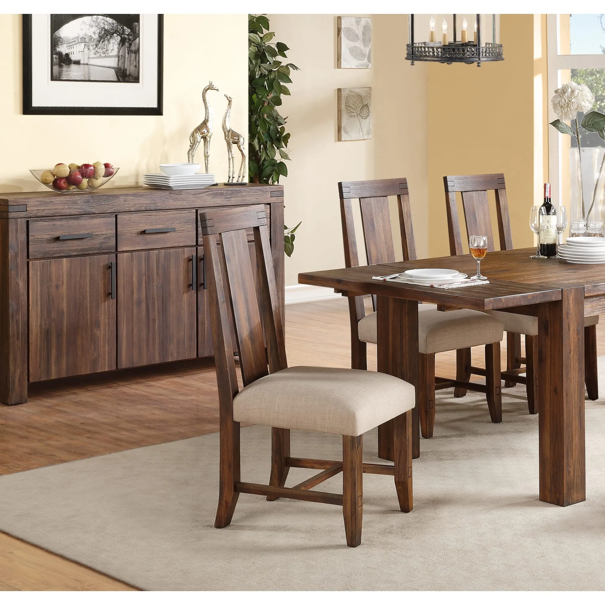 Meadow Solid Wood Upholstered Dining Chair in Brick Brown Modus