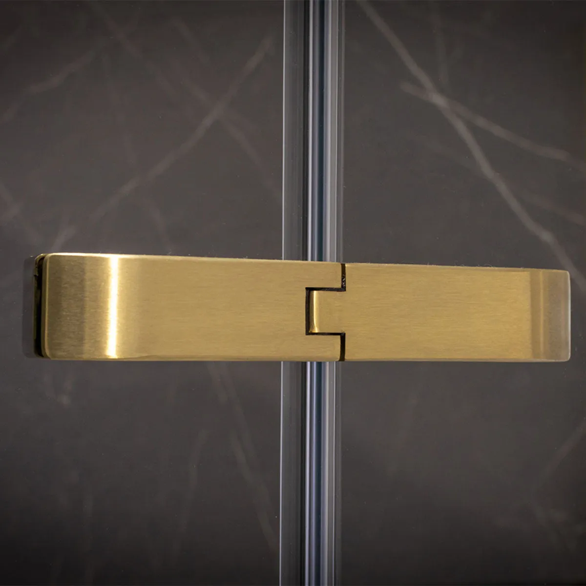 Merlyn 6 Series Sleek Hinge And Inline Shower Door With Side Panel - Brushed Brass
